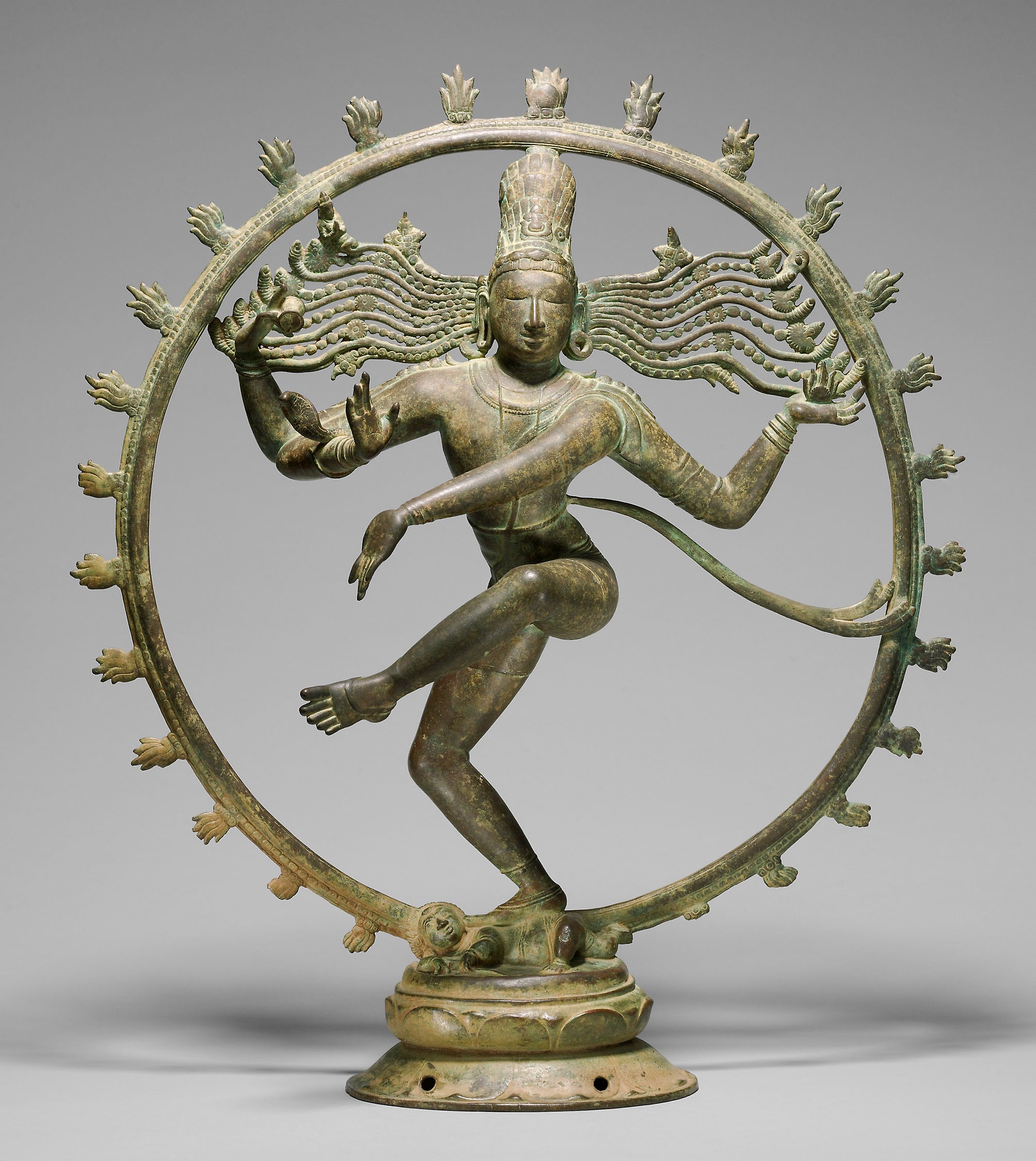 Chola-period bronze of Shiva as Nataraja dancing within a ring of flames